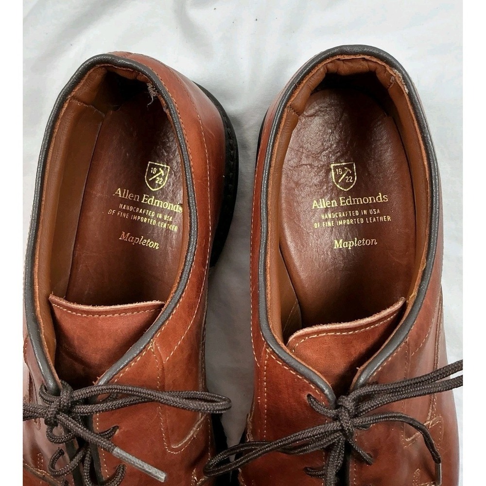 Allen Edmonds Mapleton Brown Leather Oxfords Dress Shoes Mens Sz 10.5D Career - Picture 5 of 7